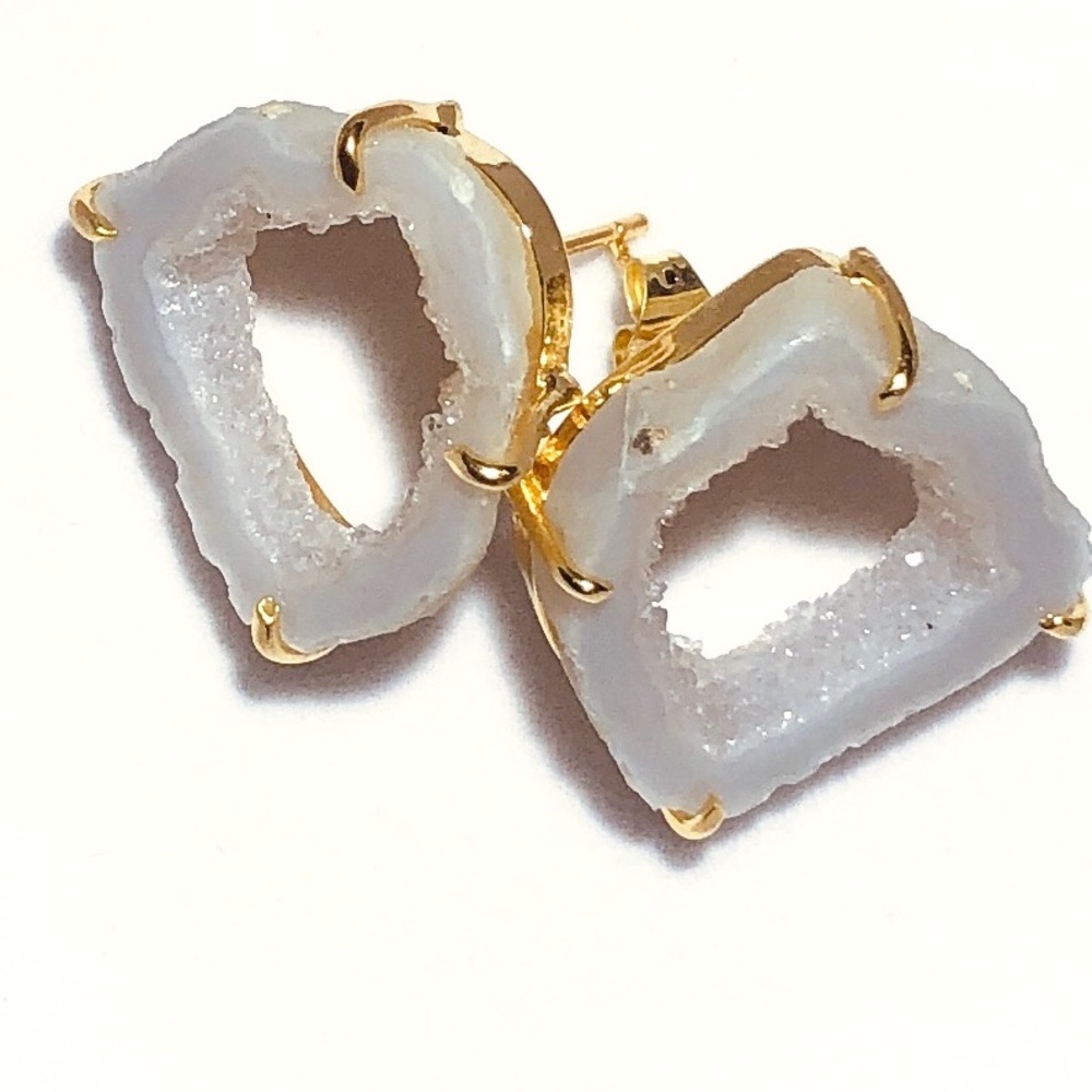 Quartz Geode Stud Earrings